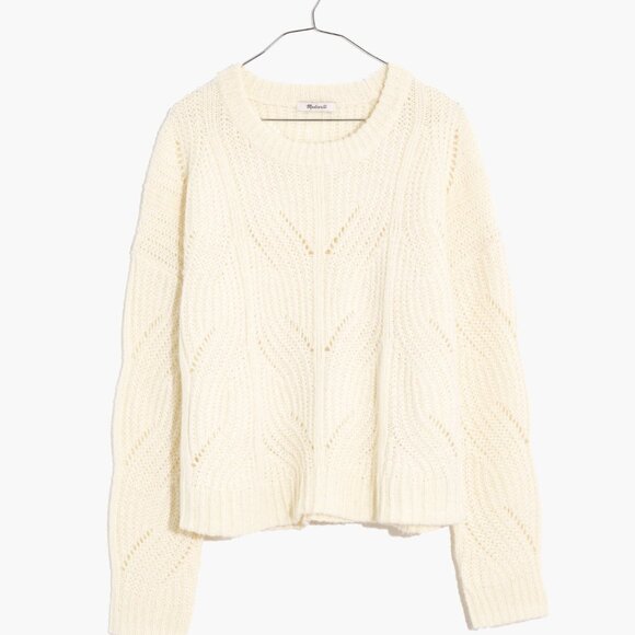 MADEWELL Charley Pullover Sweater Antique Cream XS - Picture 1 of 7